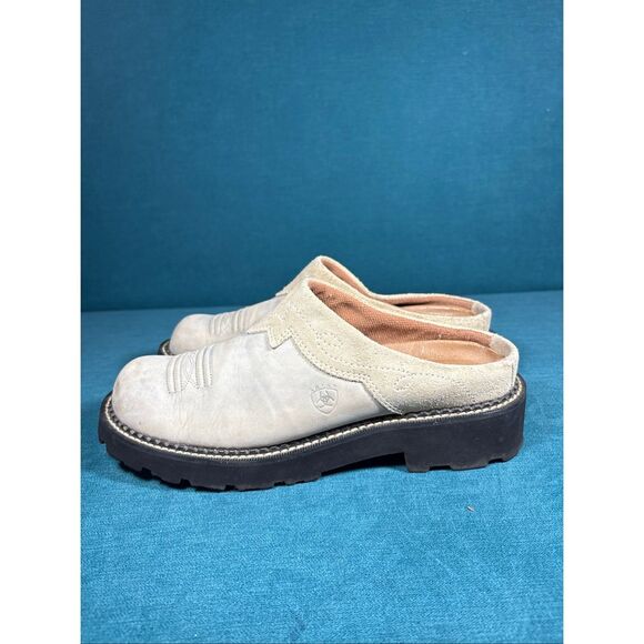 Ariat Shoes - Ariat Safety Clog Western Leather Suede Mules Women's Size 9 B